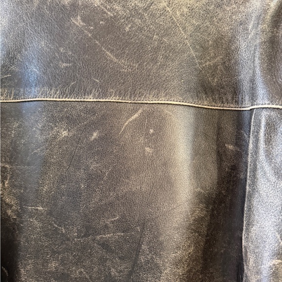 Men's Vintage Teknic Distressed Brown Leather Biker Jacket with Armor 2 XL - Picture 6 of 14